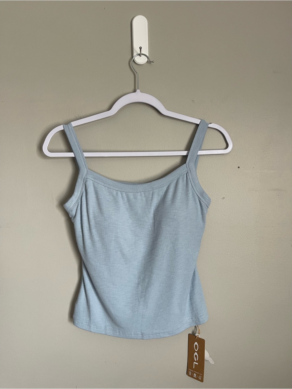 OGL Light Blue Scoop Neck Padded Bra Tank Top Sz M
